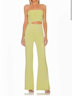 Revolve Green Wide Leg Jumpsuit Like New